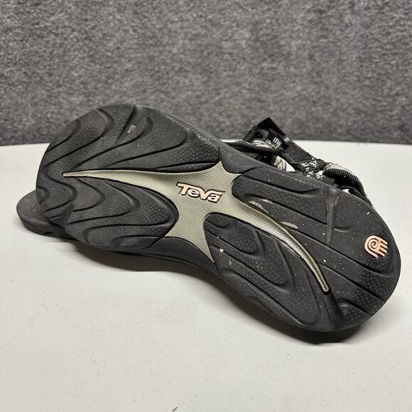 Teva Hurricane‎ Sport Womens Size 11 Strappy Sandals Black Gray Floral Hiking - Picture 4 of 5